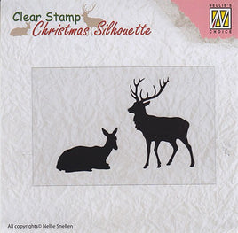 Nellie's Choice - Christmas Silhouette Clear Stamps Reindeer