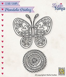 Nellie's Choice - Clear Stamps - Mandalas - Paisley Butterfly