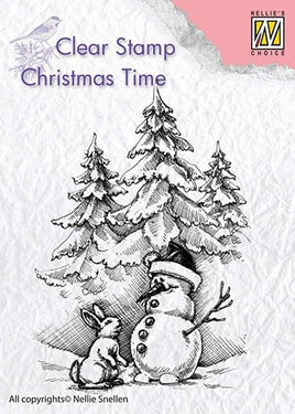 Nellie's Choice - Clear Stamps Christmas time "Snowman and Rabbit"