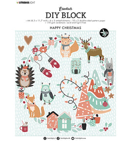 Studio Light  - Essentials Happy Christmas DIY A4 Block