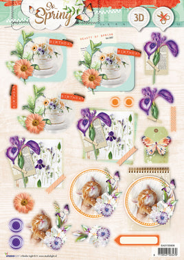 3D - Die Cut -So Spring Flowers & Kittens