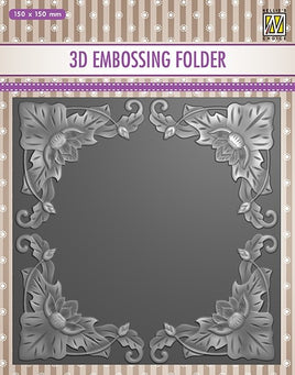Nellie's Choice - 3 D Embossing folder Exotic Flower Frame