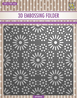 Nellie's Choice - 3D EMBOSSING folder  Square "Flower Pattern"