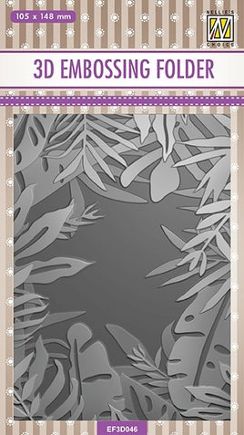 Nellie's Choice - 3D EMBOSSING folder "Frame of Tropical Leaves"