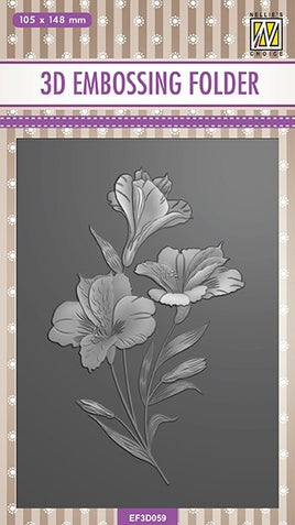 Nellie's Choice - Flower set 3: Embossing folder rectangle "Orchid"