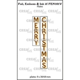 Crealies - Foil, Emboss & Ink it. - Merry Christmas - Vertical