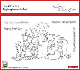 Nellie's Choice - Clear Stamp - Forest Friends - Big Hug from all of us
