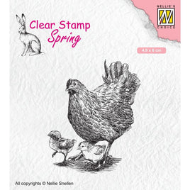 Nellie's Choice -  Clear stamps - Spring - Mother Hen with Chicks