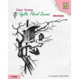 Nellie's Choice - Clear Stamps - Idyllic Floral Scenes Nesting Box with Birds