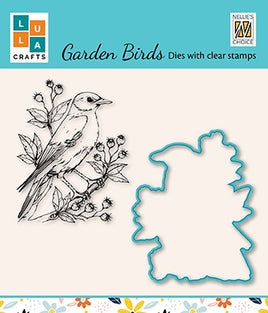 Nellie's Choice - Die & Clear Stamp Set - Garden bird-1