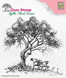 Nellie's Choice - Clear Stamp- Tree with Bench