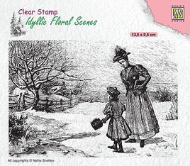 Nellie's Choice - Clear Stamp- Vintage Wintery Scene