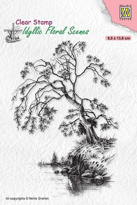 Nellie's Choice - Clear Stamp- Tree on waterside