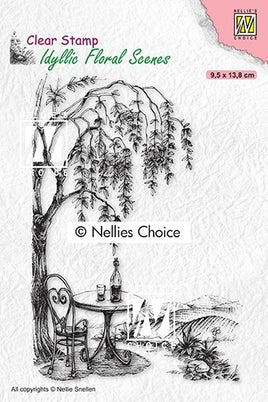Nellie's Choice - Clear Stamp- Outside Seating with Tree