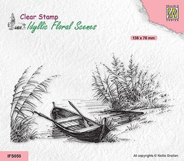 Nellie's Choice - Clear Stamps "Lake with Rowing Boat"