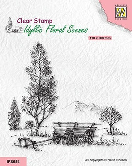 Nellie's Choice - Clear Stamps "Meadow with Cart"