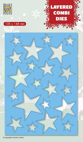 Nellie's Choice - Layered Combi Dies - Rectangle Stars A
