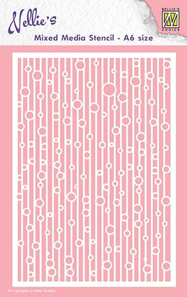 Nellie's Choice - Mixed Media Stencil - Lines & Bubbles