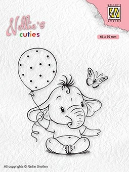 Nellie's Choice - Clear Stamps - Baby Elephant & Balloon