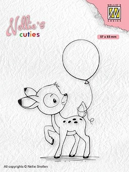 Nellie's Choice - Clear Stamps - Cutties Young Deer with balloon