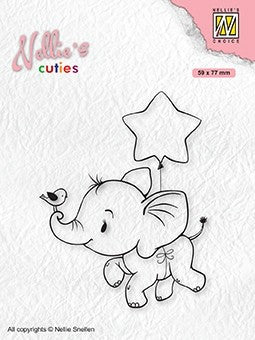 Nellie's Choice - Clear Stamps - "Elephant with Star"