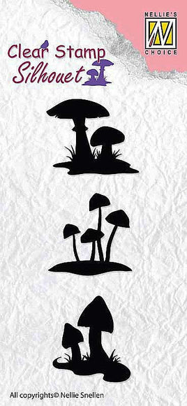 Nellie's Choice - Clear Stamps - Silhouette "Mushrooms"