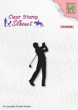 Nellie's Choice - Clear Stamps - Silhouette Golfer