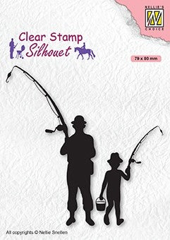 Nellie's Choice - Clear Stamps - Silhouette Fishermen