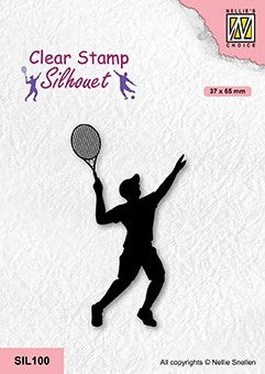 Nellie's Choice - Clear Stamps - Silhouette Tennis Player
