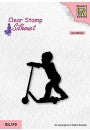Nellie's Choice - Clear Stamps silhouette "boy with scooter"