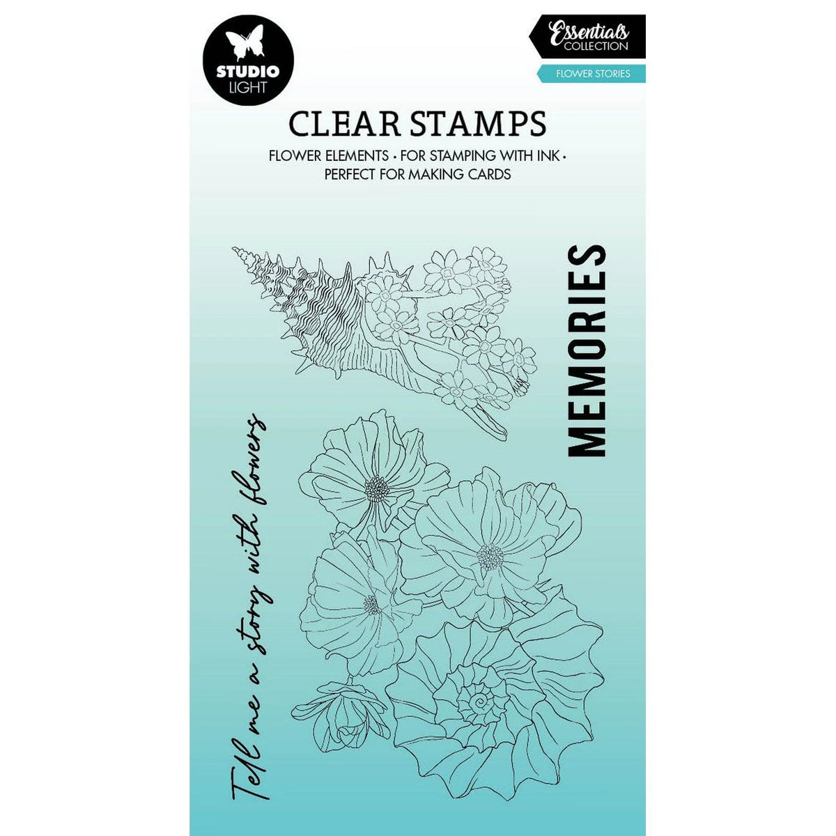 Studio Light • Essentials Clear Stamp Flower Stories| Craftzone Australia