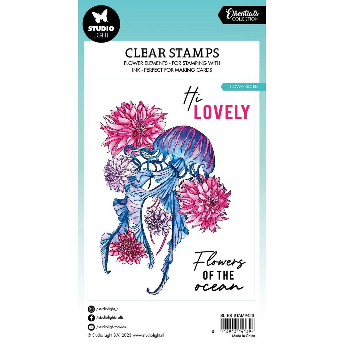 Studio Light • Essentials Clear Stamp Flower Squid| Craftzone Australia