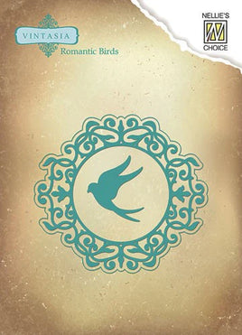 Nellie's Choice - Vintasia Dies Romantic Birds Round (Demo Product) HEAVILY REDUCED