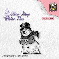 Nellie's Choice - Clear Stamps Winter time "snowman with tophat"